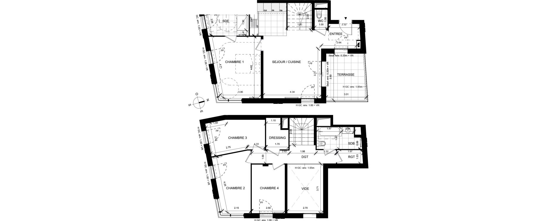 Duplex T5 de 107,16 m2 &agrave; Bagneux Victor hugo