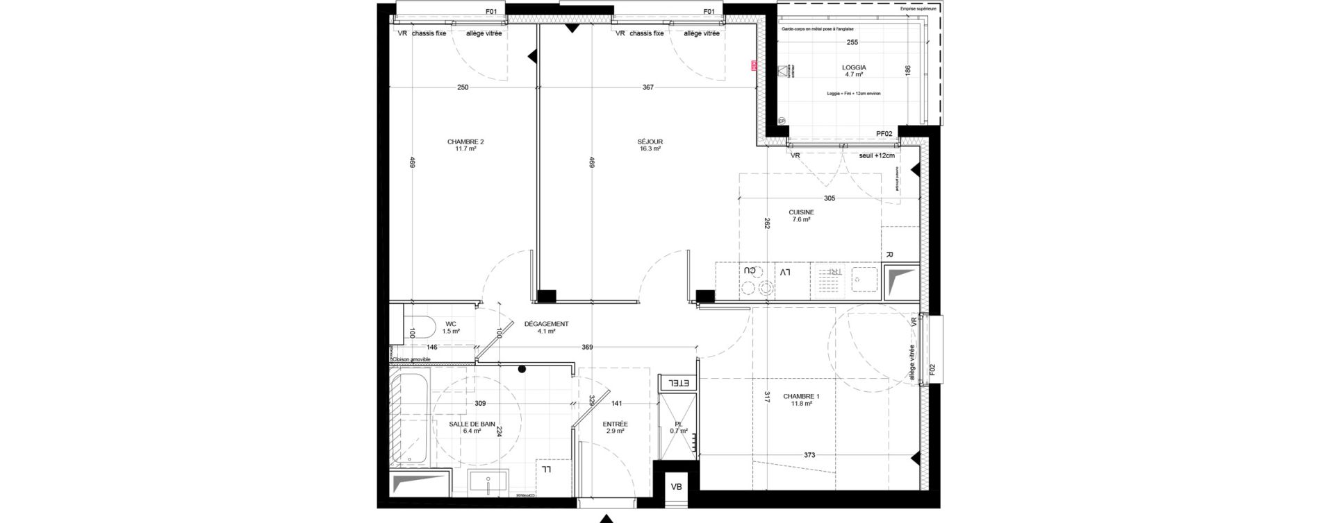 Appartement T3 de 63,00 m2 &agrave; Bagneux Centre