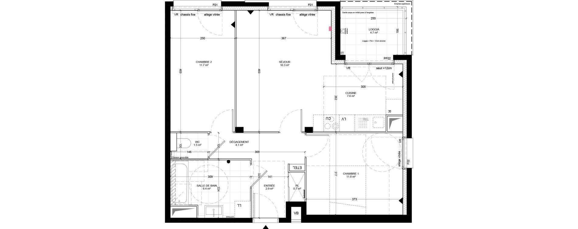 Appartement T3 de 63,00 m2 &agrave; Bagneux Centre