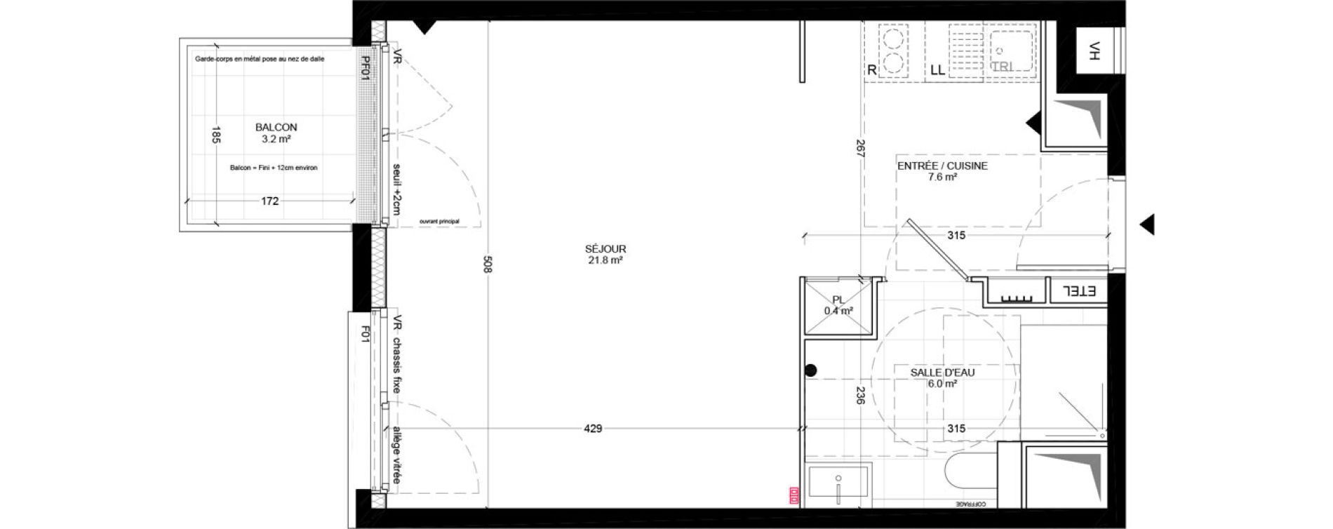 Studio de 35,80 m2 &agrave; Bagneux Centre