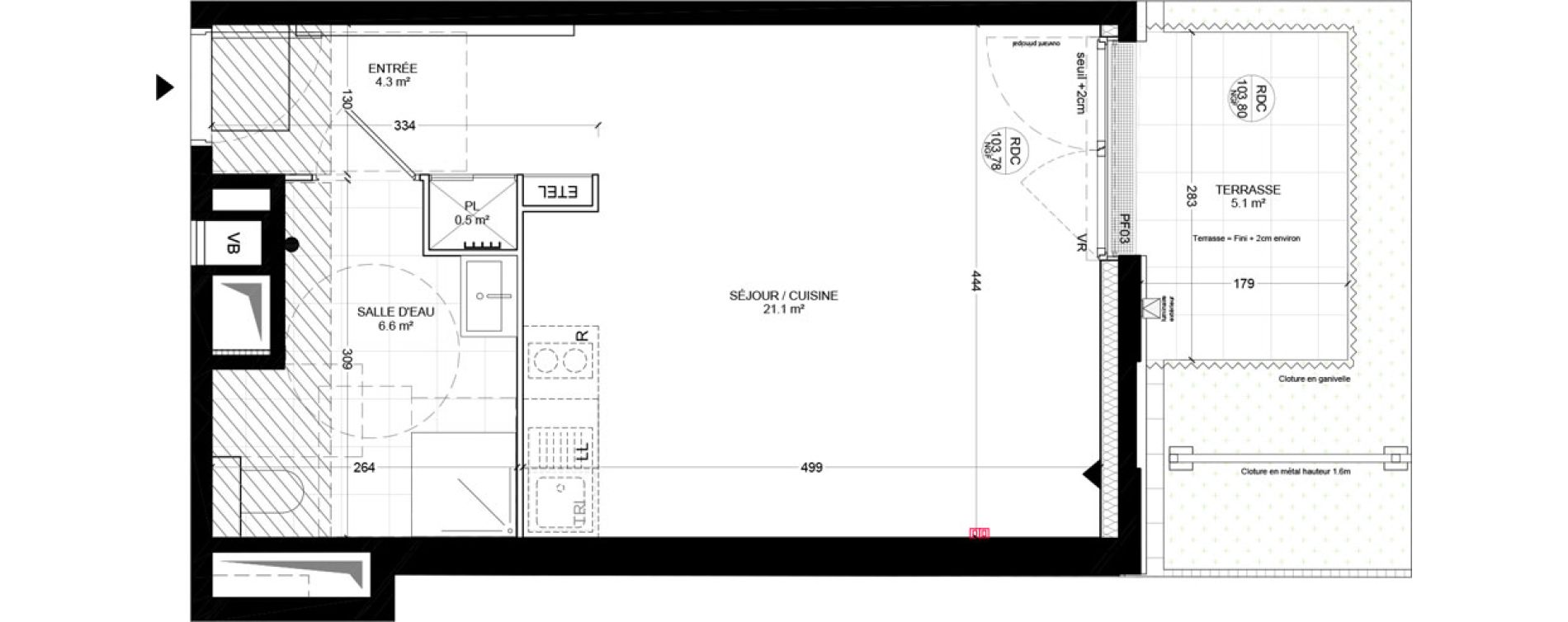 Studio de 32,50 m2 &agrave; Bagneux Centre