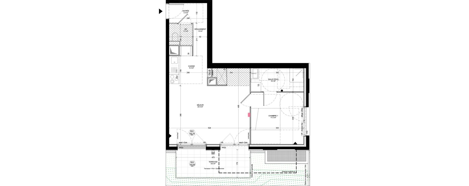 Appartement T2 de 51,80 m2 &agrave; Bagneux Centre