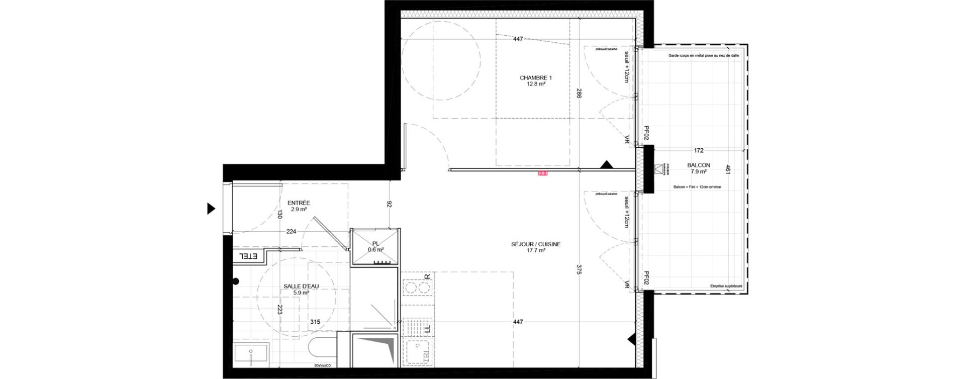 Appartement T2 de 39,90 m2 &agrave; Bagneux Centre