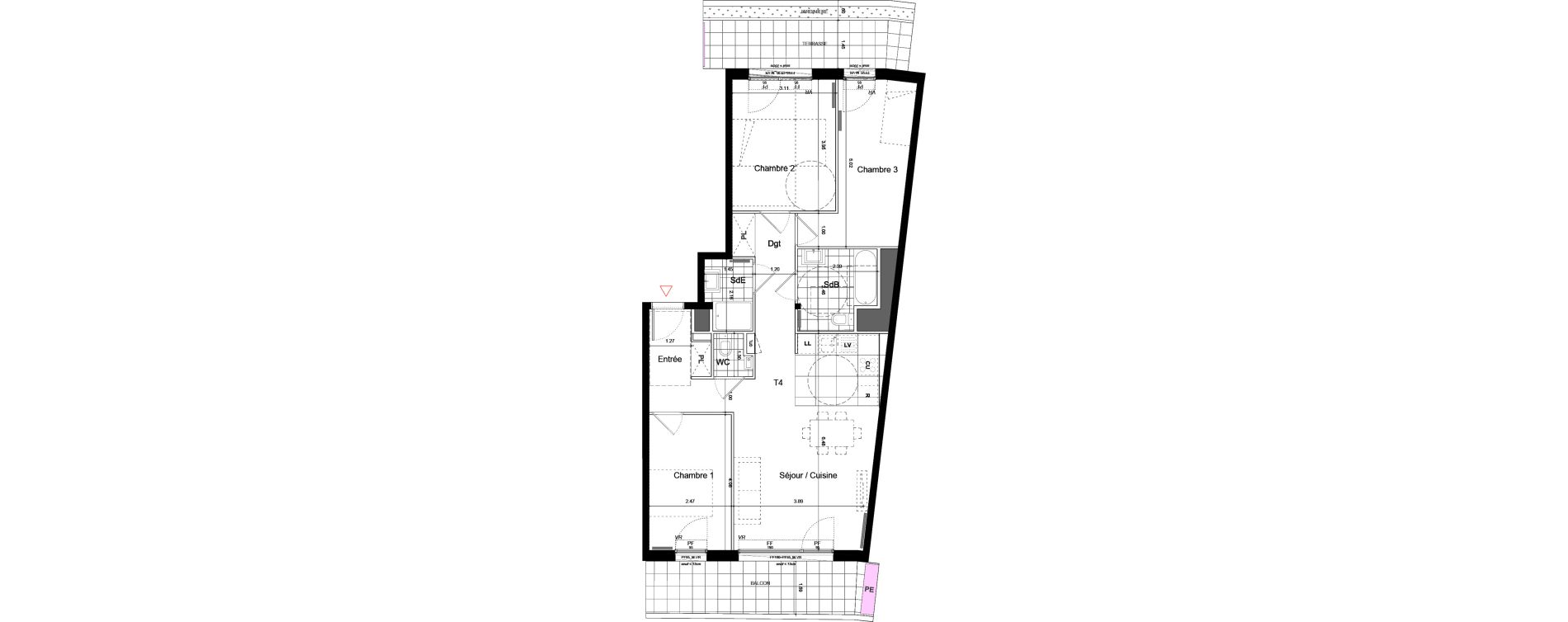 Appartement T4 de 81,80 m2 &agrave; Bagneux Centre