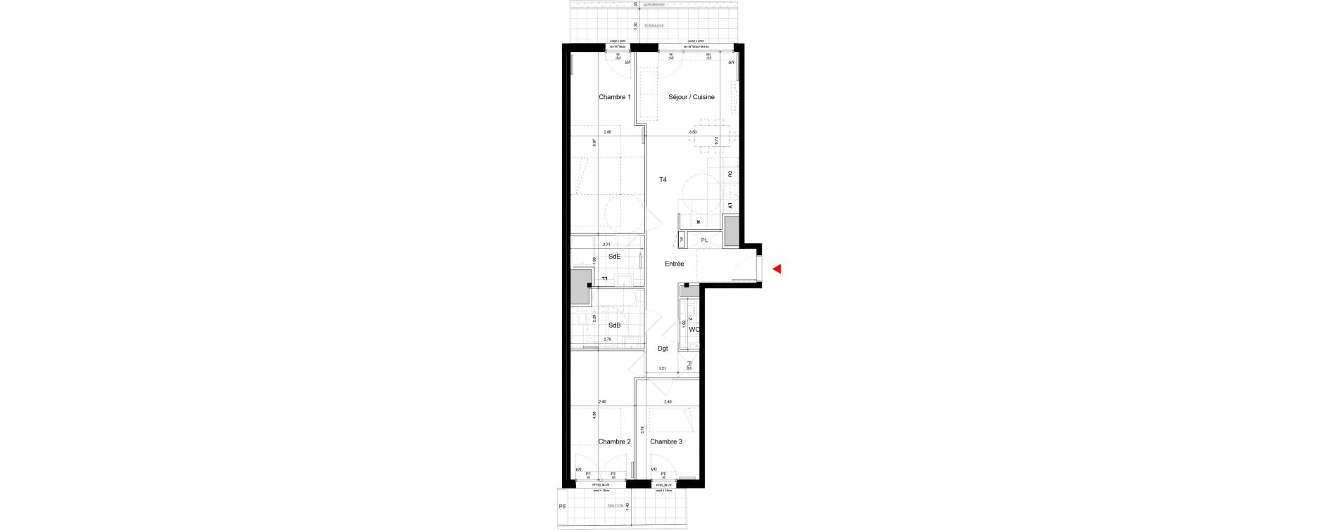 Appartement T3 de 87,90 m2 &agrave; Bagneux Centre