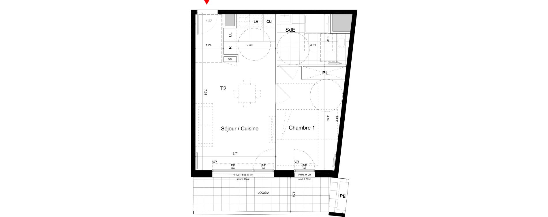 Appartement T2 de 47,20 m2 &agrave; Bagneux Centre