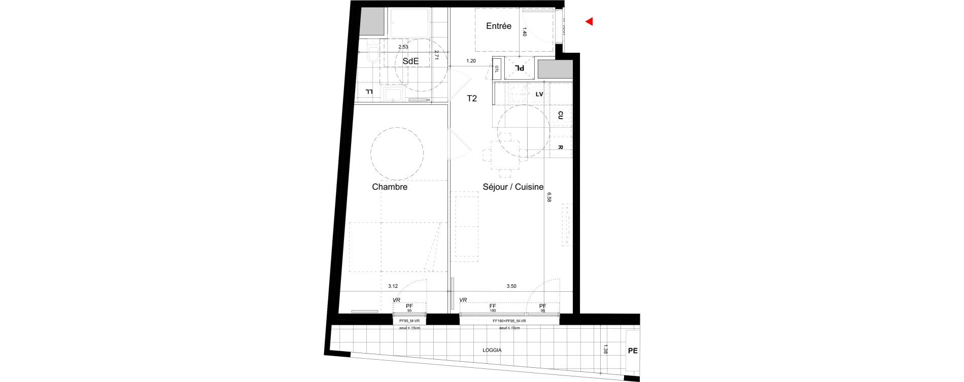 Appartement T2 de 52,40 m2 &agrave; Bagneux Centre