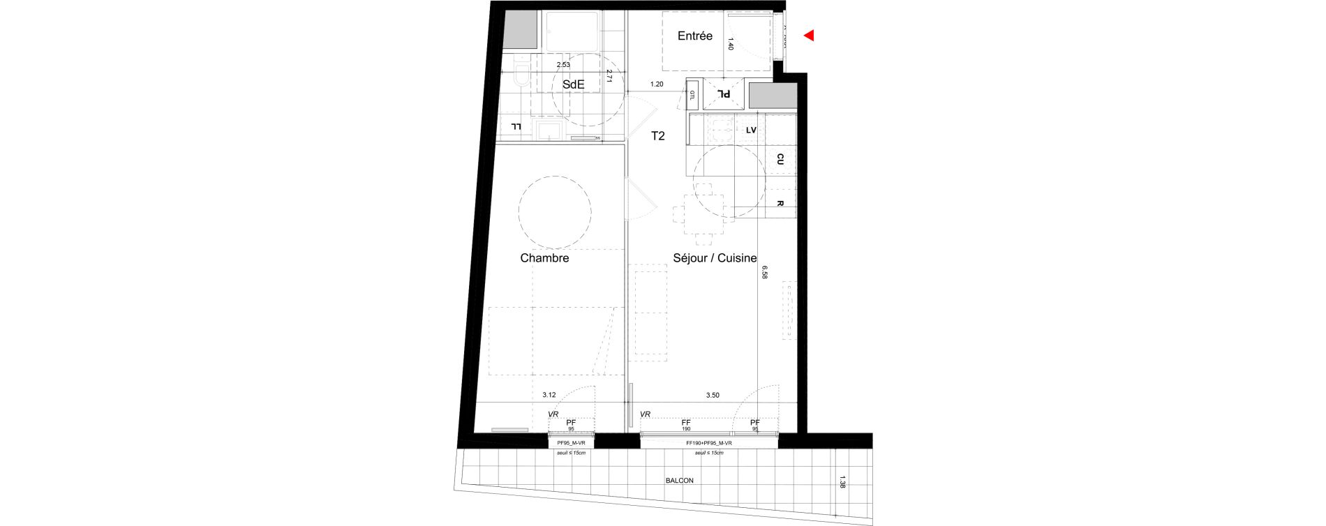 Appartement T2 de 52,40 m2 &agrave; Bagneux Centre