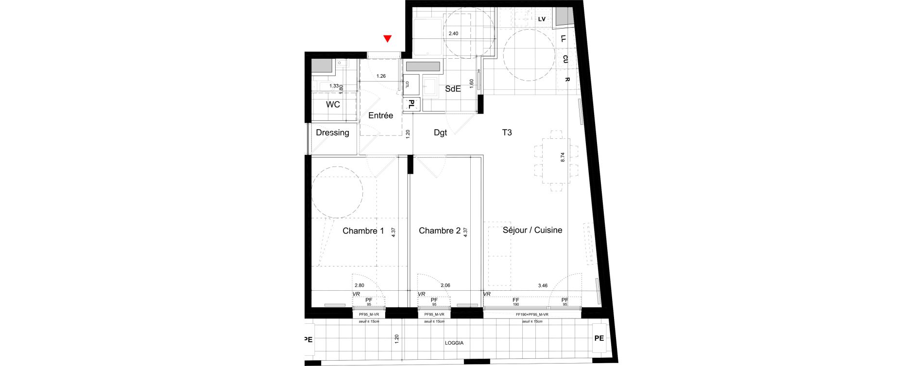 Appartement T3 de 62,50 m2 &agrave; Bagneux Centre