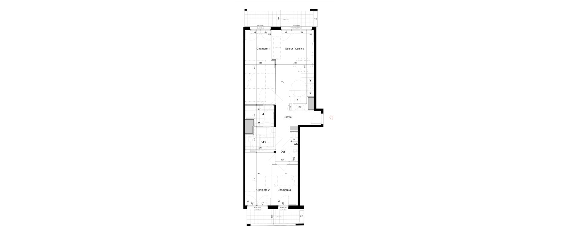 Appartement T4 de 87,80 m2 &agrave; Bagneux Centre