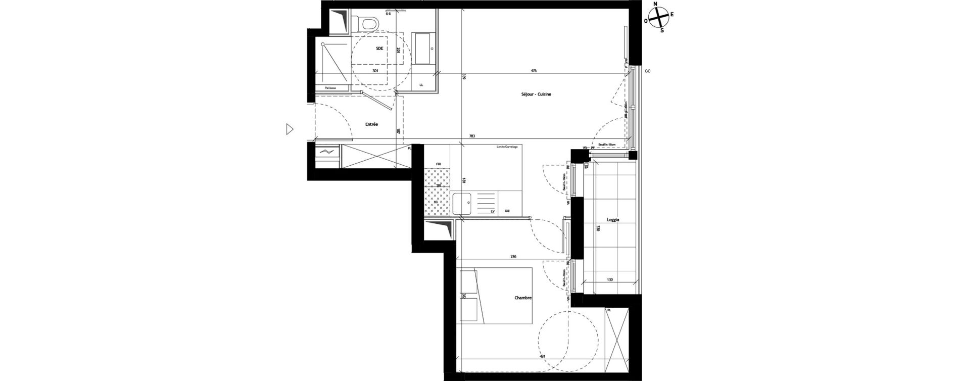 Appartement T2 de 46,71 m2 &agrave; Bagneux Les meuniers
