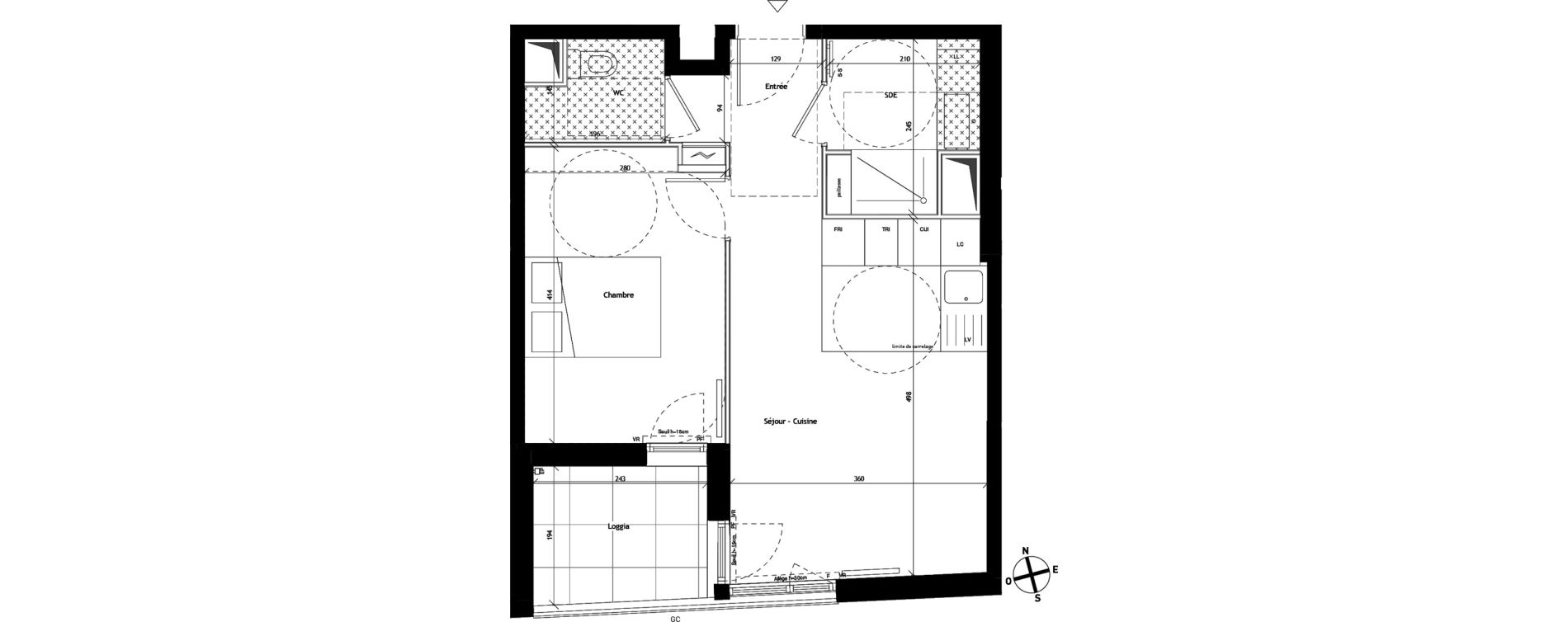 Appartement T2 de 40,45 m2 &agrave; Bagneux Les meuniers