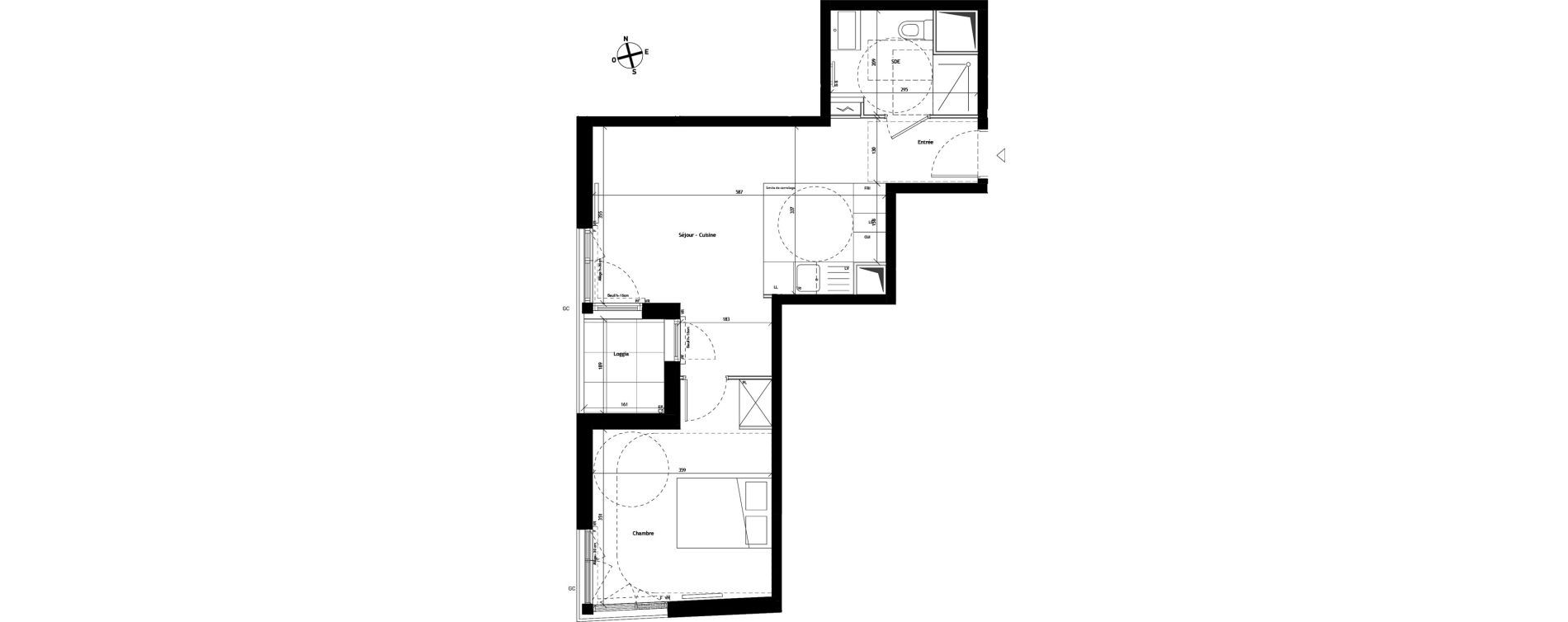 Appartement T2 de 44,51 m2 &agrave; Bagneux Les meuniers