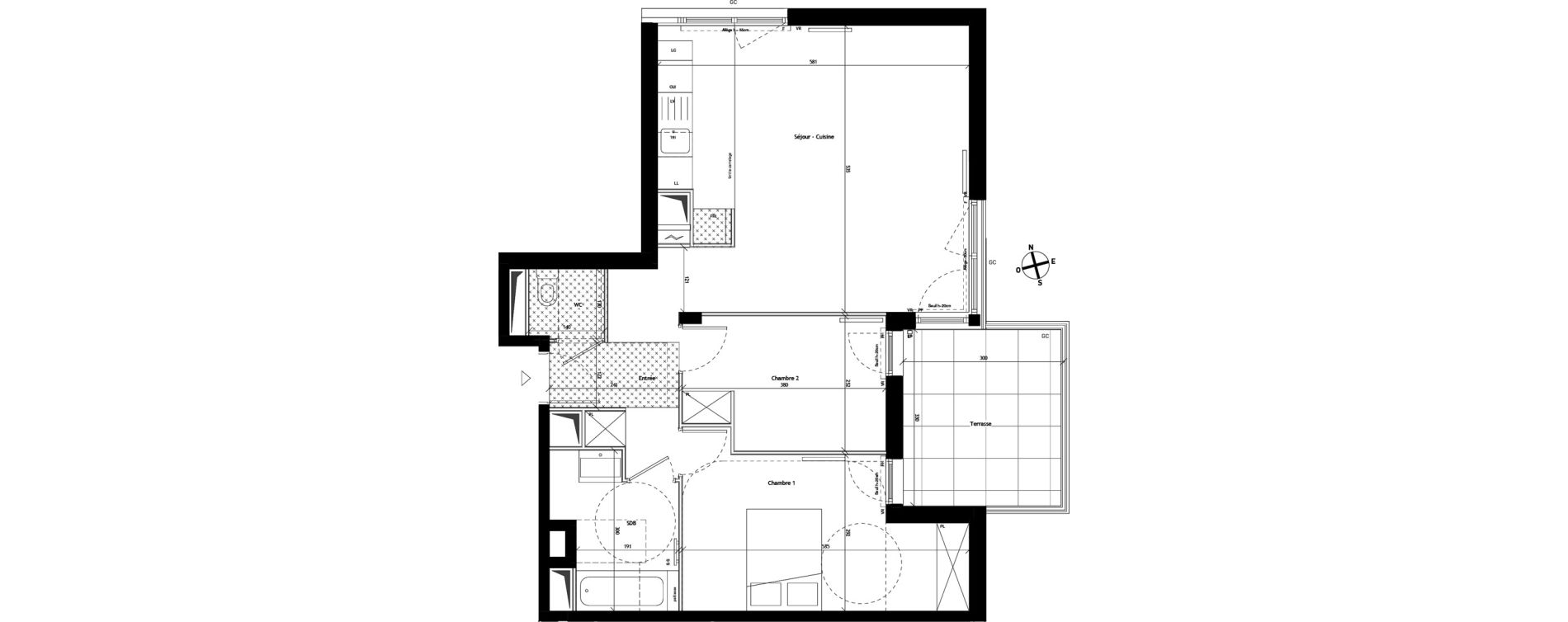 Appartement T3 de 67,12 m2 &agrave; Bagneux Les meuniers