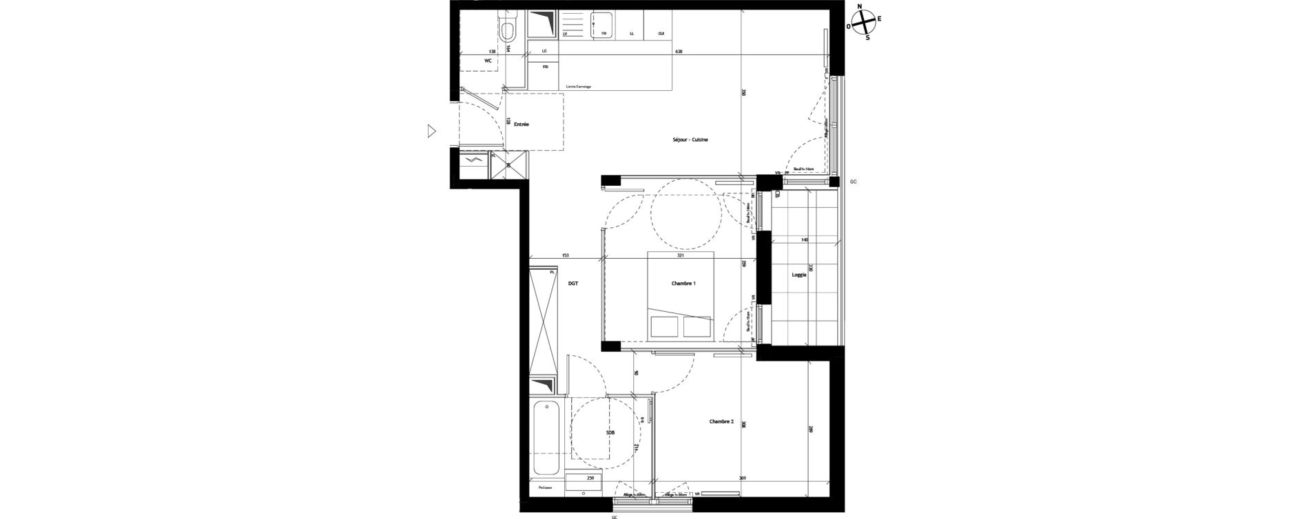 Appartement T3 de 62,28 m2 &agrave; Bagneux Les meuniers