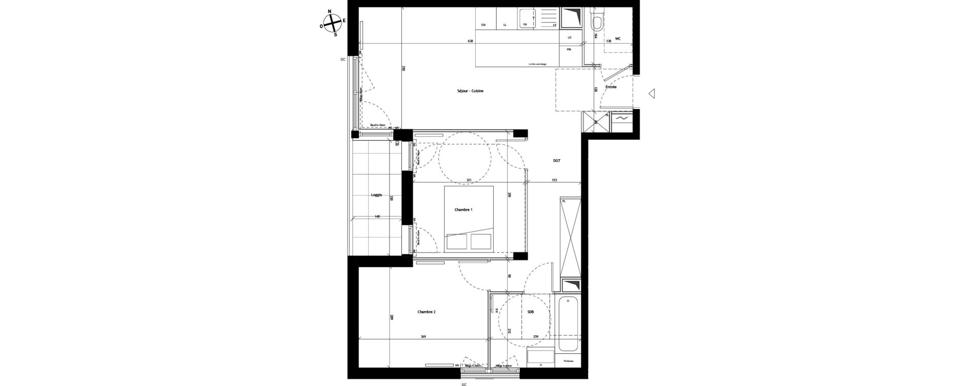 Appartement T3 de 62,27 m2 &agrave; Bagneux Les meuniers