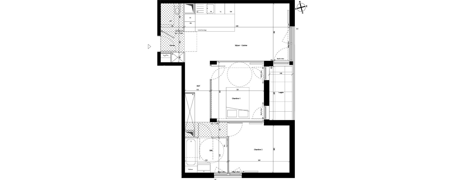 Appartement T3 de 62,28 m2 &agrave; Bagneux Les meuniers