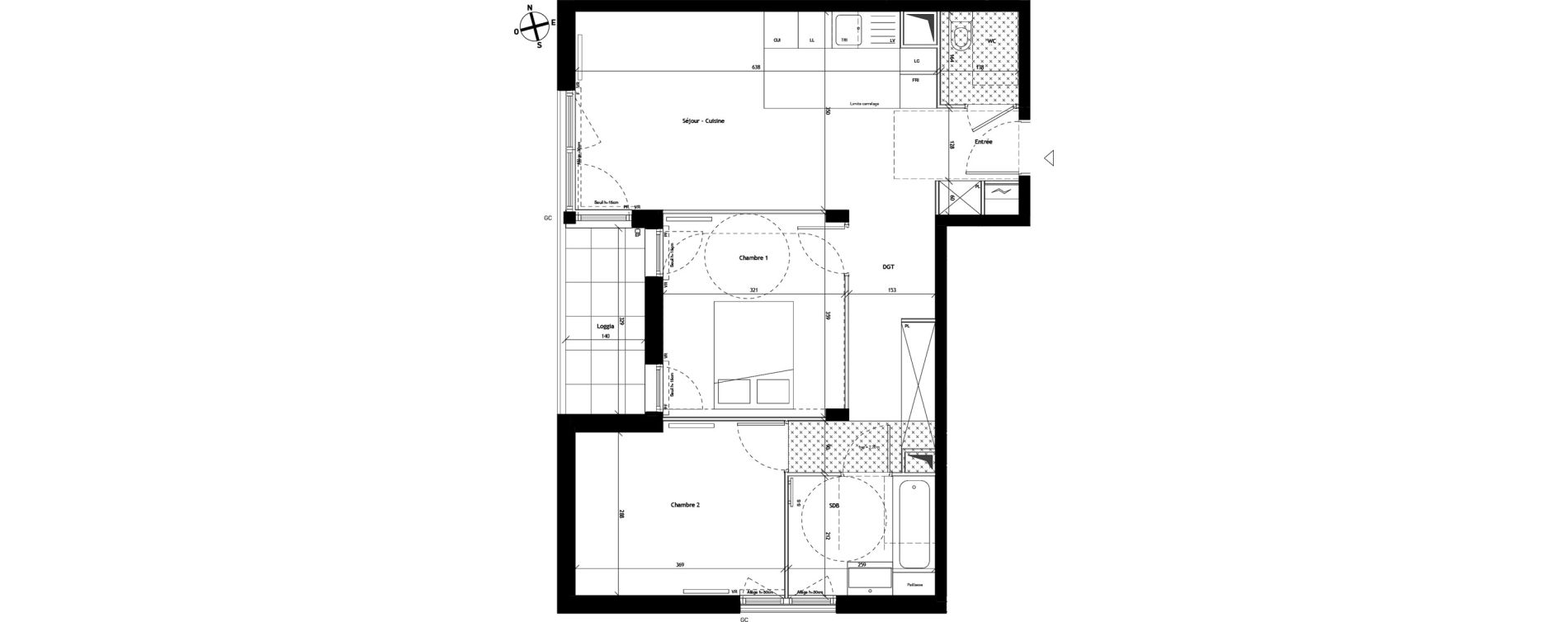 Appartement T3 de 62,30 m2 &agrave; Bagneux Les meuniers