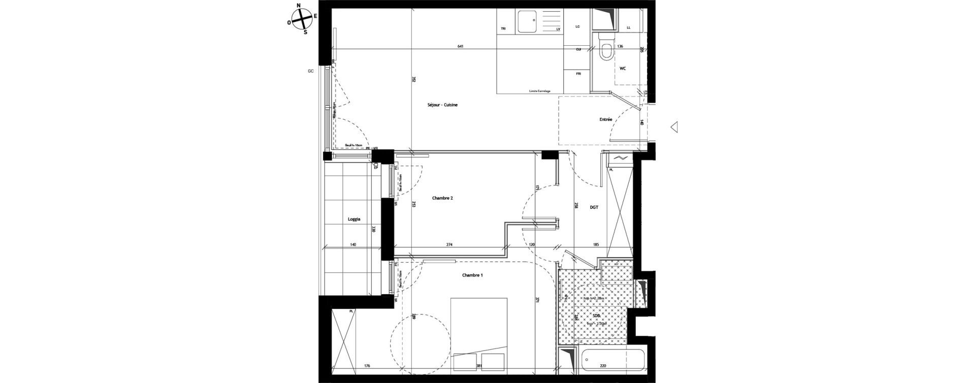 Appartement T3 de 60,65 m2 &agrave; Bagneux Les meuniers
