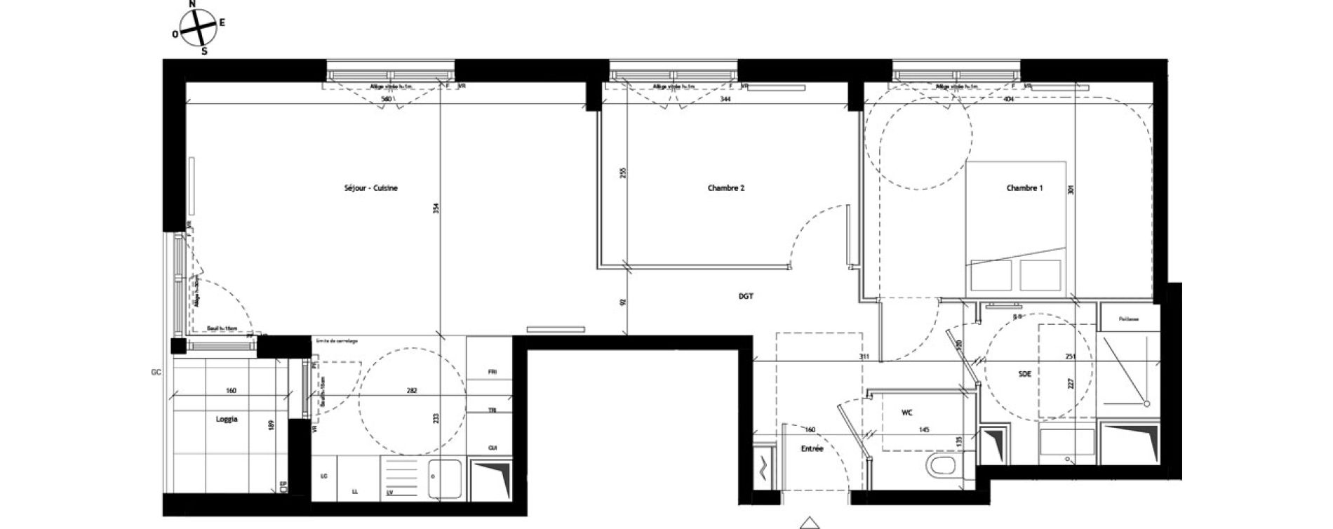 Appartement T3 de 62,86 m2 &agrave; Bagneux Les meuniers