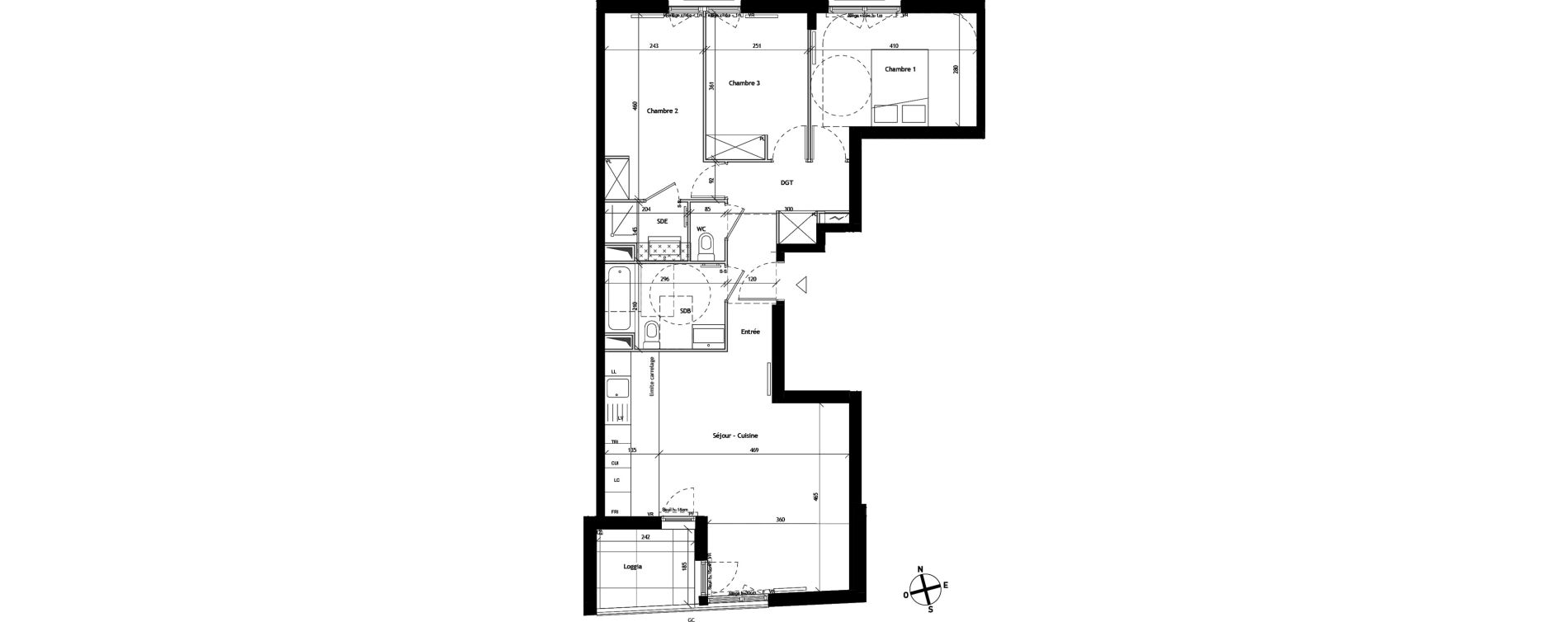 Appartement T4 de 79,78 m2 &agrave; Bagneux Les meuniers