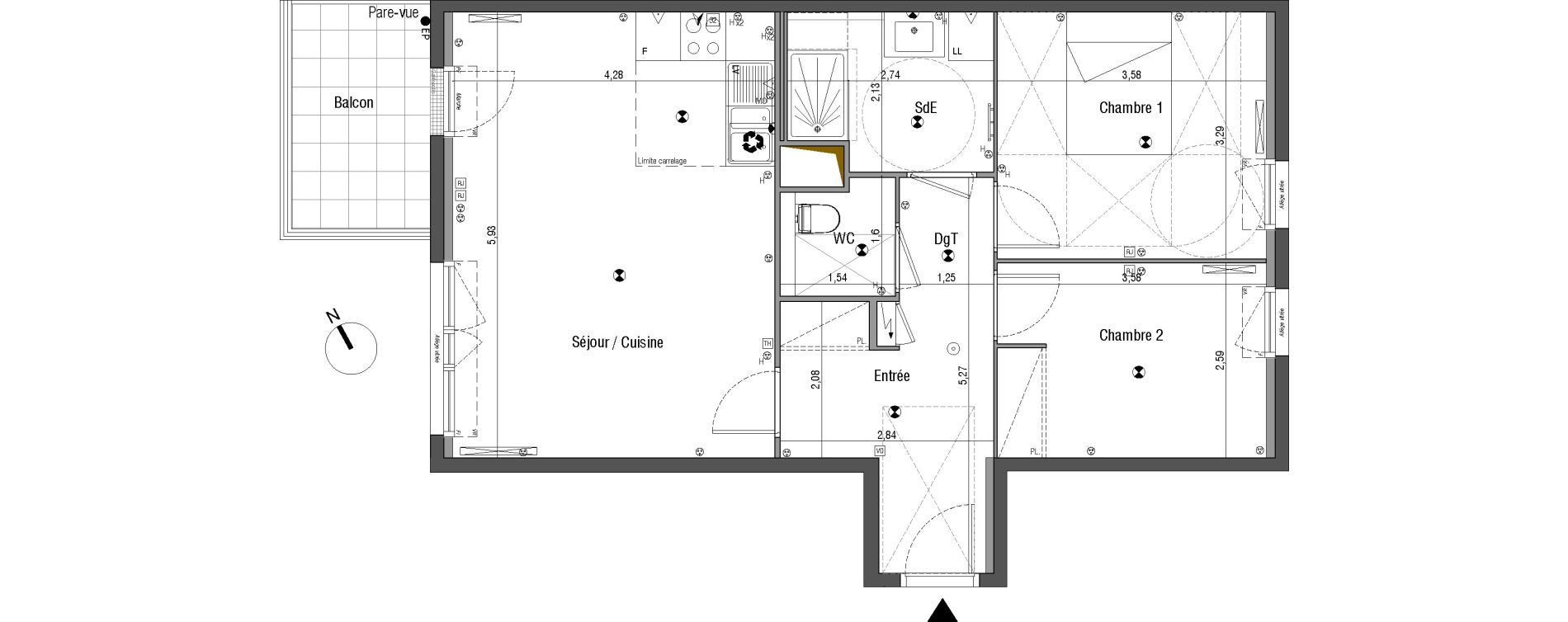 Appartement T3 de 63,87 m2 &agrave; Bois-Colombes Pompidou - le mignon