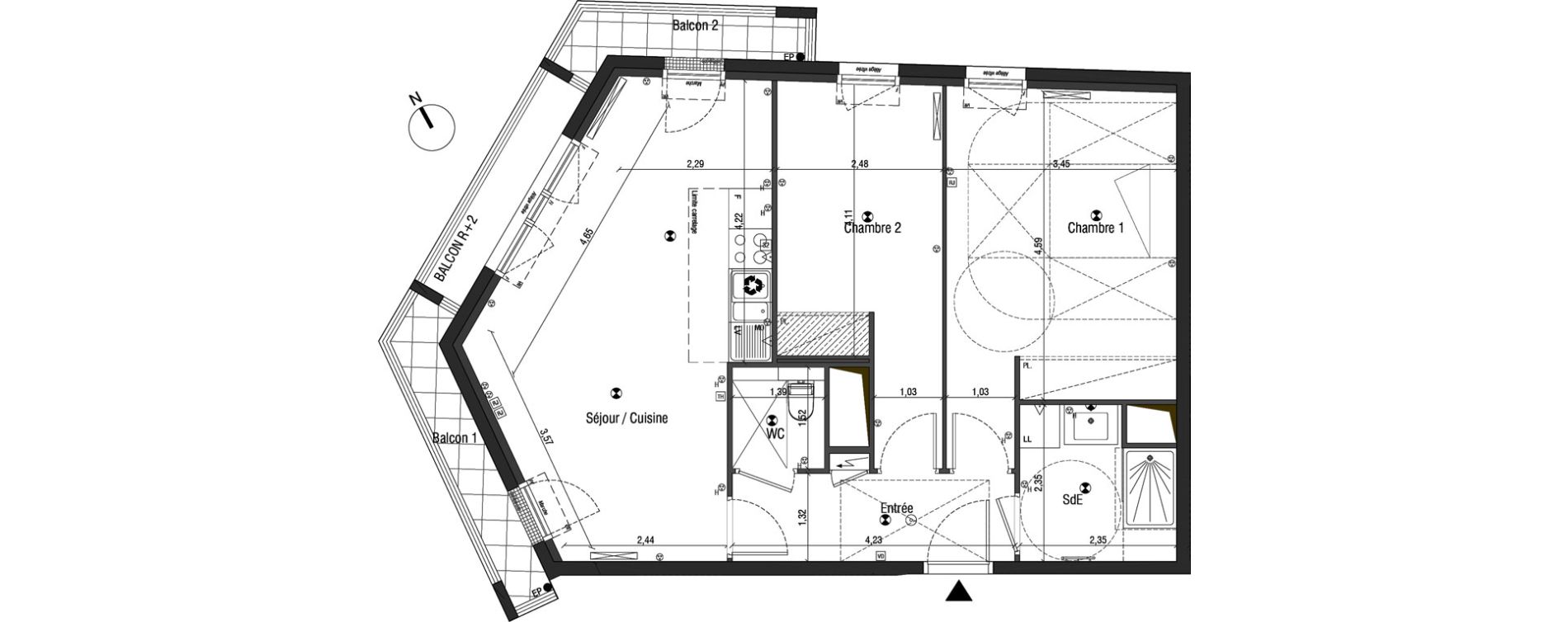 Appartement T3 de 65,89 m2 &agrave; Bois-Colombes Pompidou - le mignon