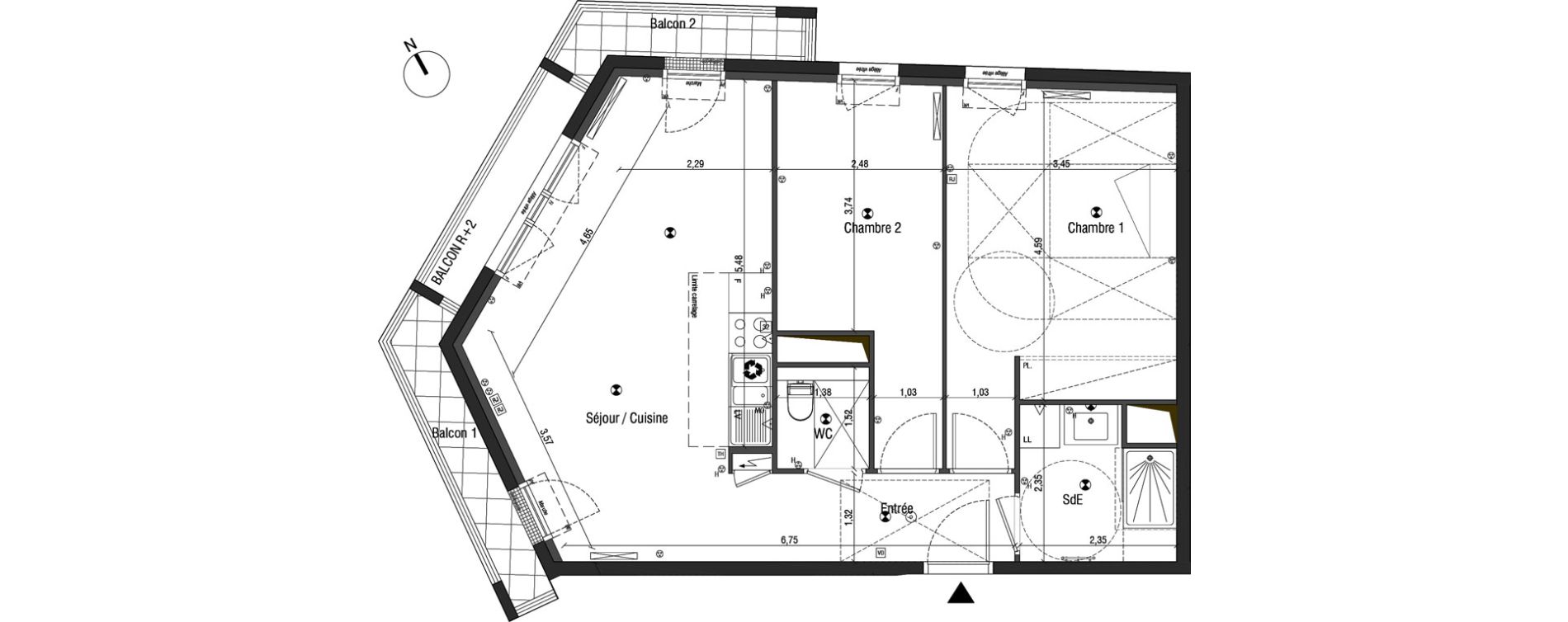 Appartement T3 de 66,19 m2 &agrave; Bois-Colombes Pompidou - le mignon