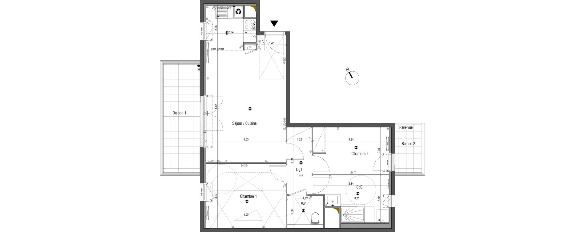 Appartement T3 de 66,00 m2 &agrave; Bois-Colombes Pompidou - le mignon