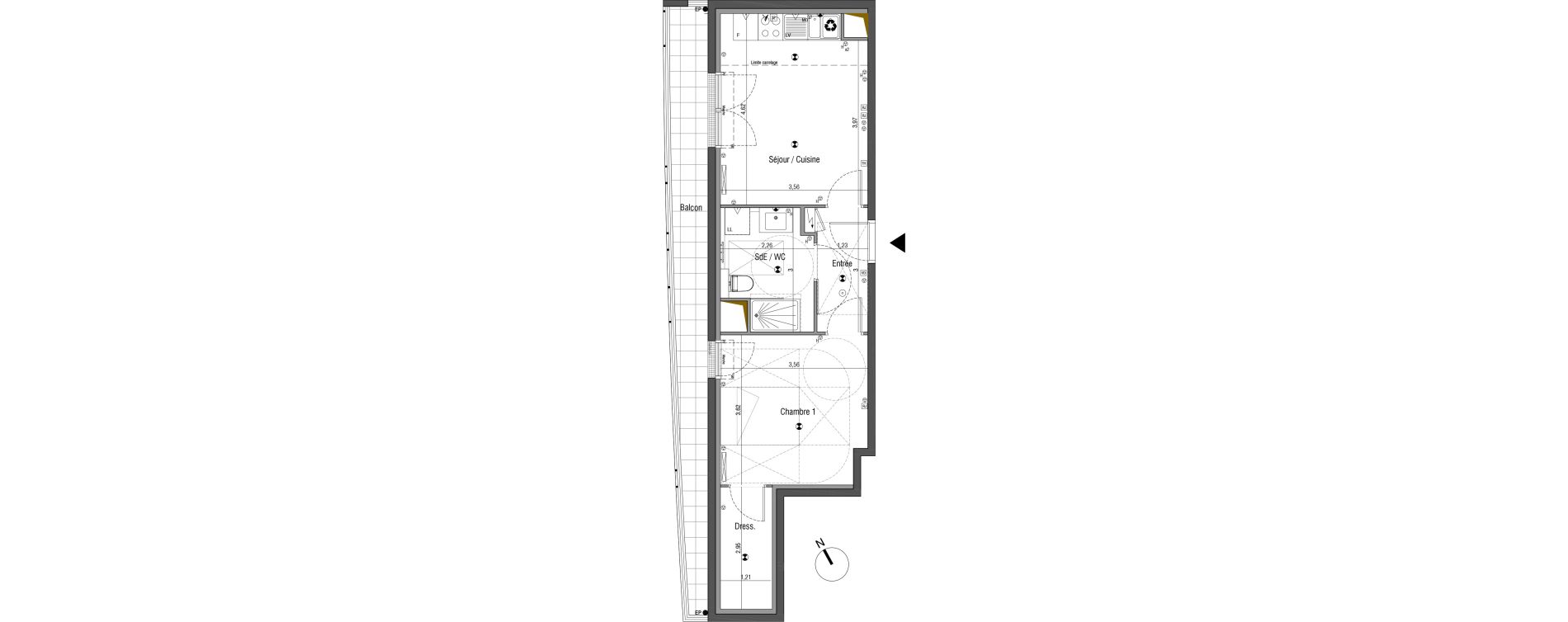 Appartement T2 de 41,85 m2 &agrave; Bois-Colombes Pompidou - le mignon
