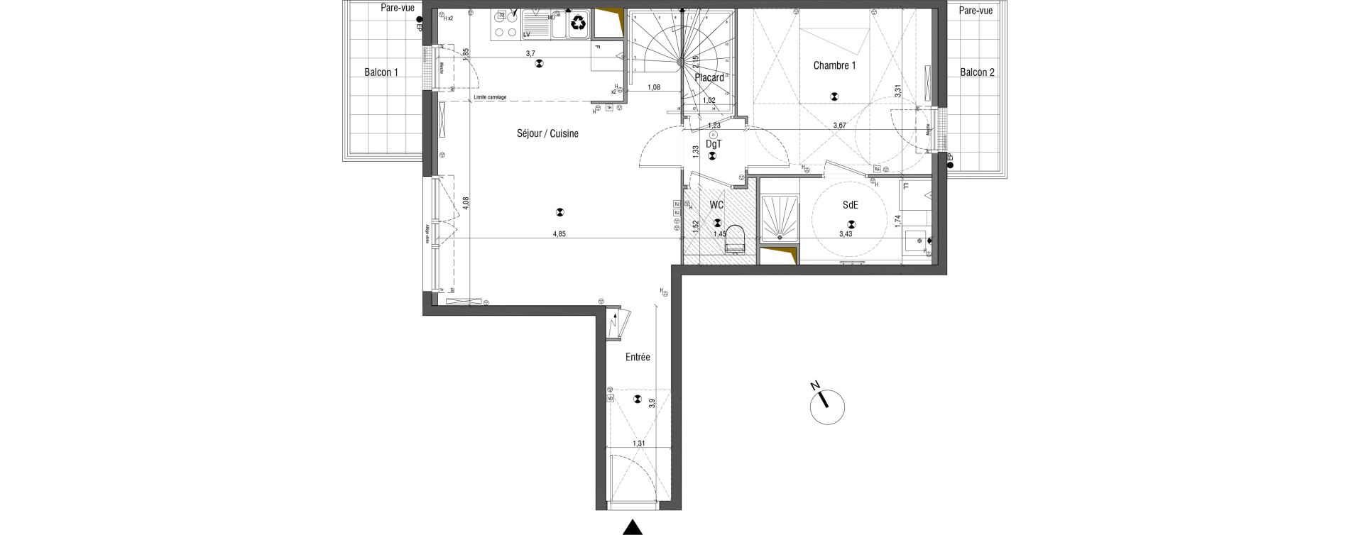 Appartement T5 de 93,20 m2 &agrave; Bois-Colombes Pompidou - le mignon