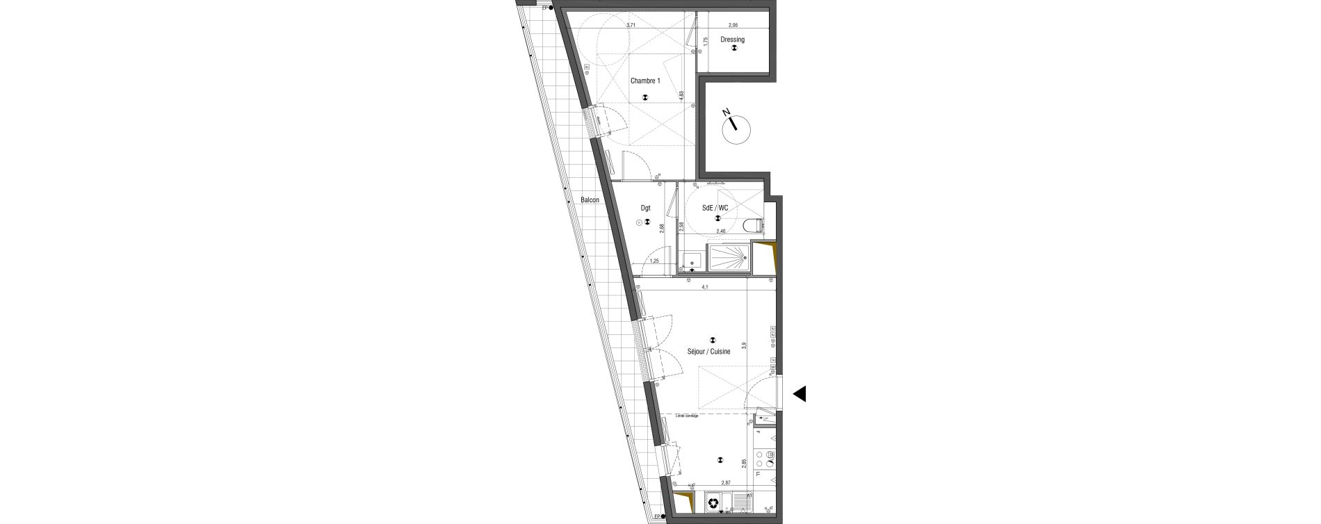 Appartement T2 de 51,02 m2 &agrave; Bois-Colombes Pompidou - le mignon