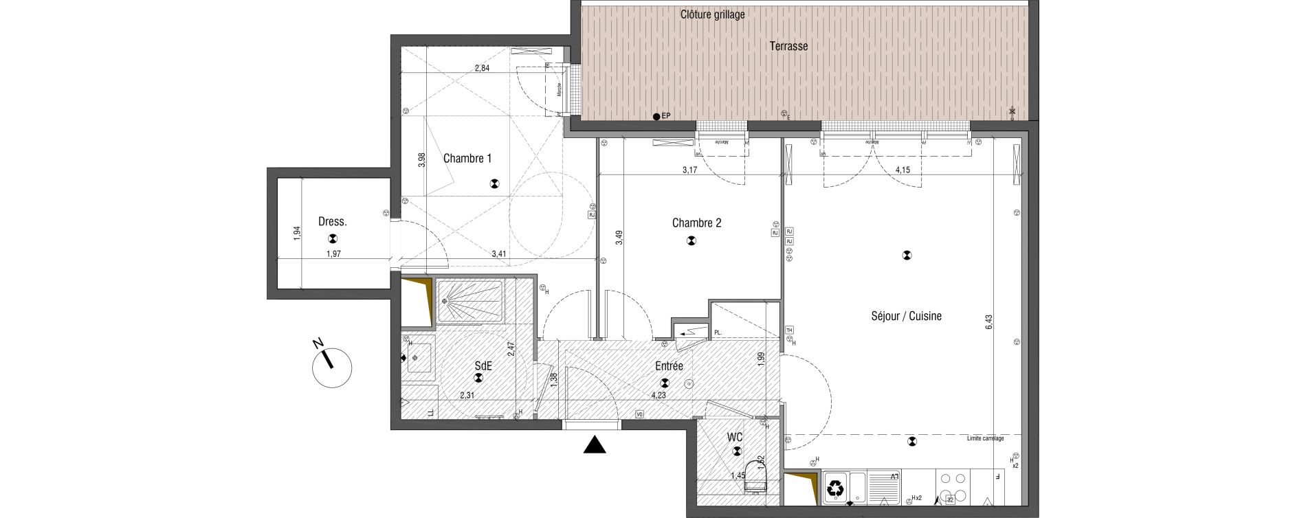 Appartement T3 de 67,45 m2 &agrave; Bois-Colombes Pompidou - le mignon