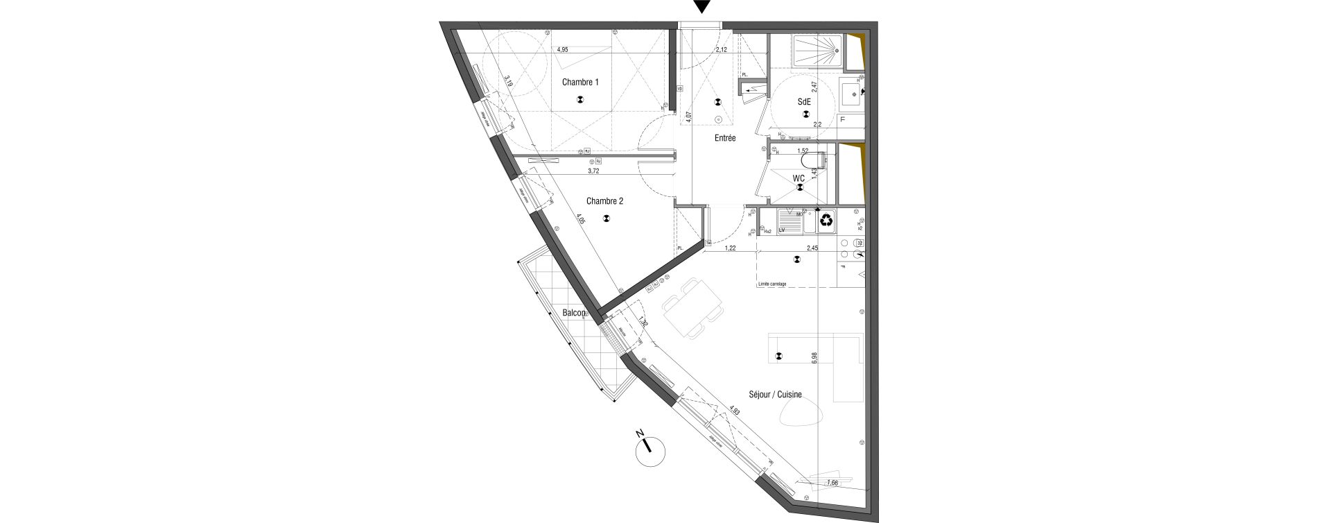 Appartement T3 de 65,55 m2 &agrave; Bois-Colombes Pompidou - le mignon