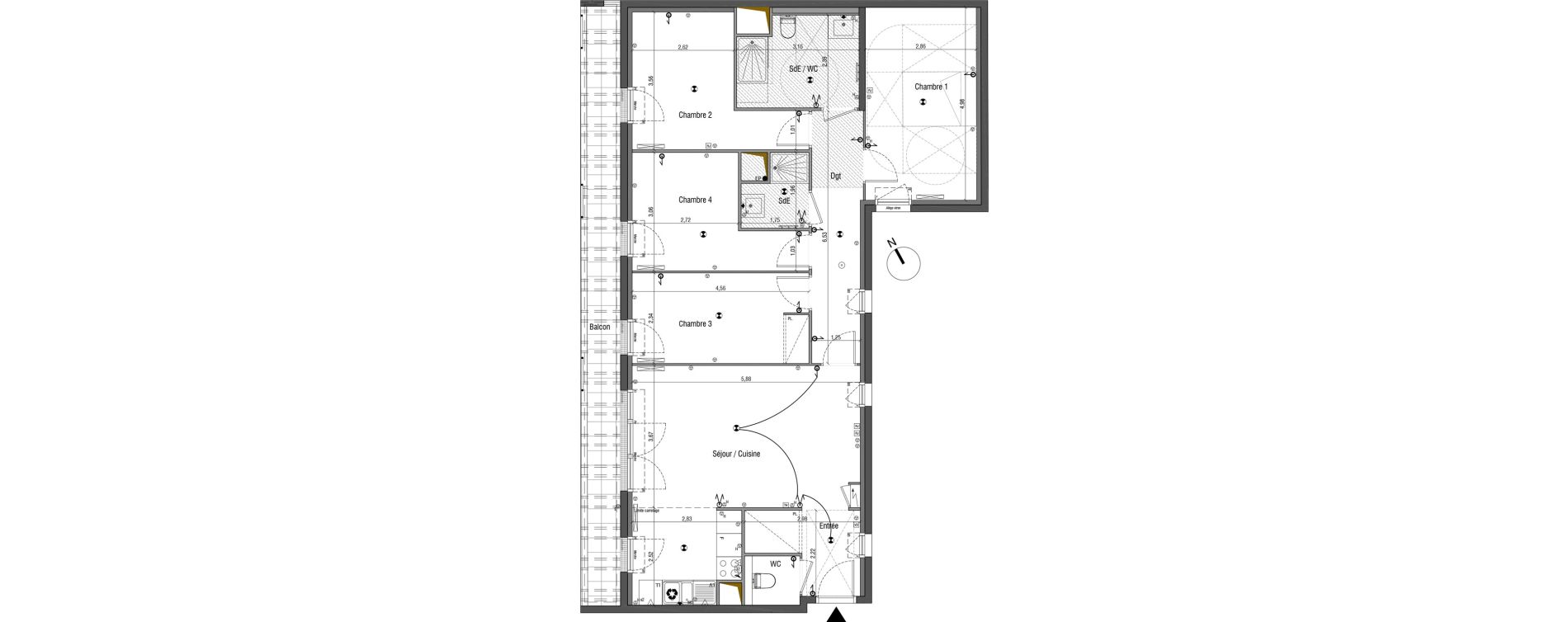 Appartement T5 de 99,30 m2 &agrave; Bois-Colombes Pompidou - le mignon