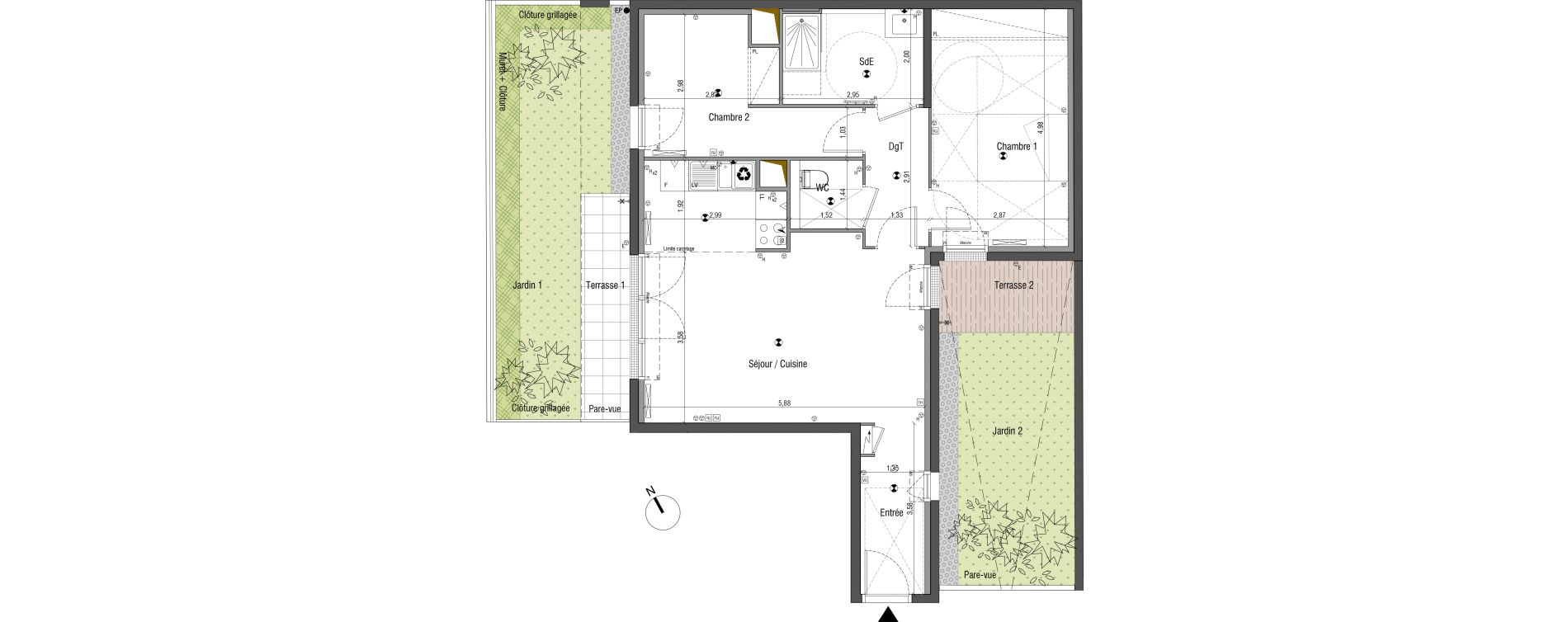 Appartement T3 de 67,26 m2 &agrave; Bois-Colombes Pompidou - le mignon