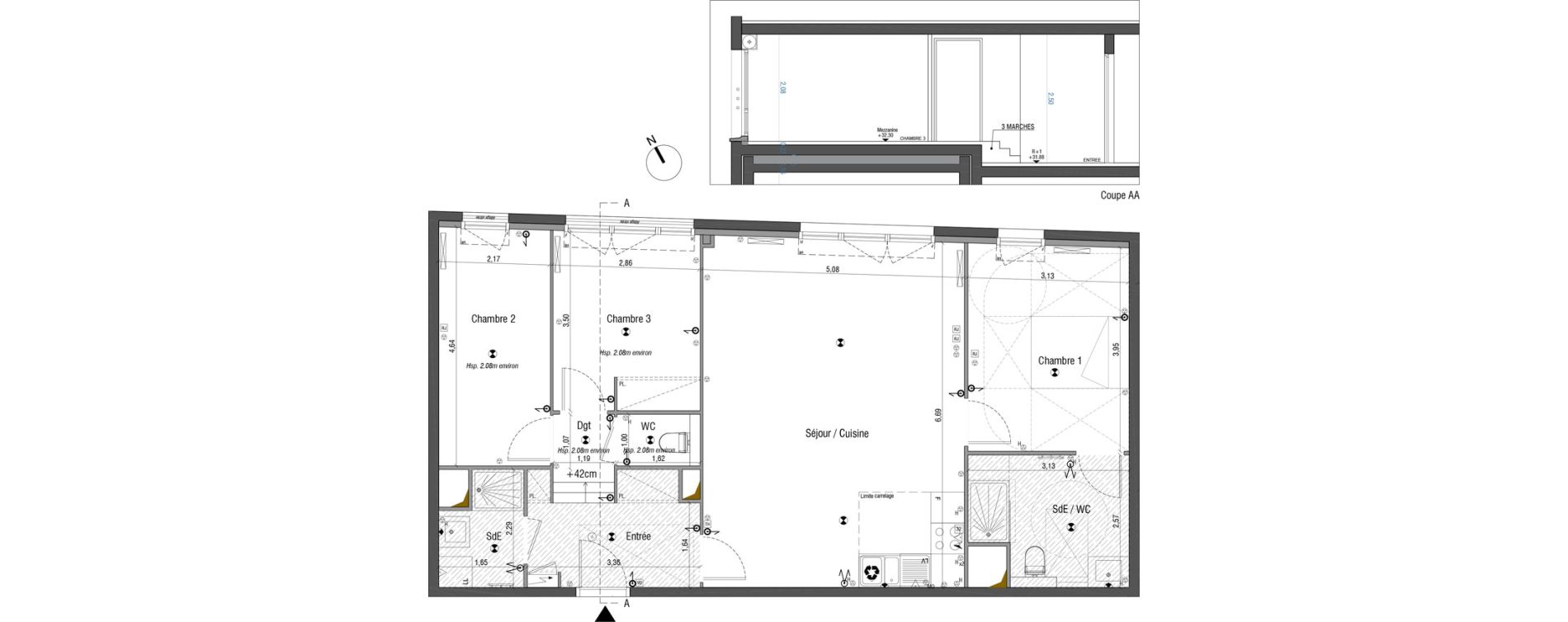 Appartement T4 de 86,51 m2 &agrave; Bois-Colombes Pompidou - le mignon