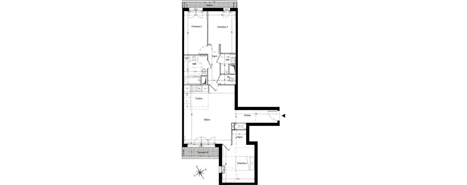 Appartement T4 de 86,76 m2 &agrave; Bois-Colombes L&eacute;pine - binet
