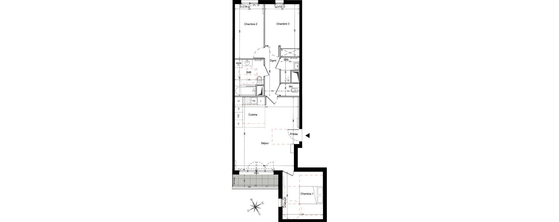 Appartement T4 de 78,17 m2 &agrave; Bois-Colombes L&eacute;pine - binet