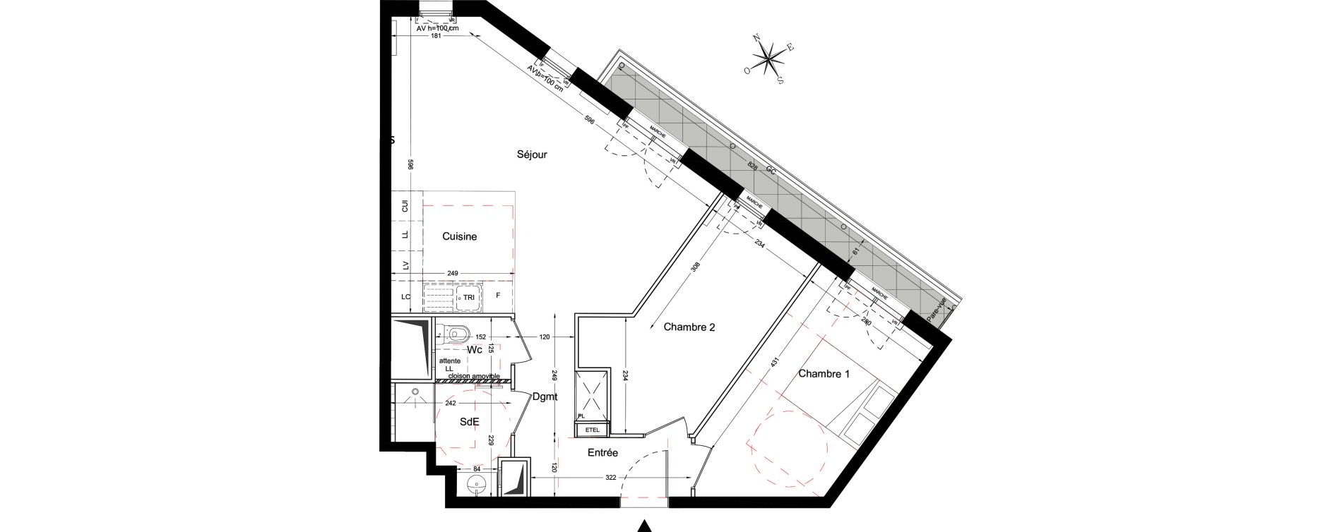 Appartement T3 de 67,11 m2 &agrave; Bois-Colombes L&eacute;pine - binet