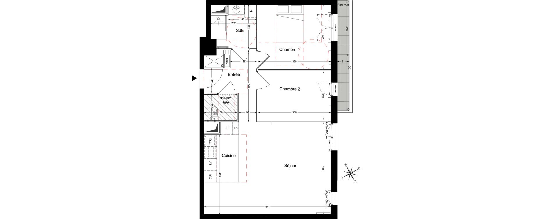 Appartement T3 de 63,94 m2 &agrave; Bois-Colombes L&eacute;pine - binet