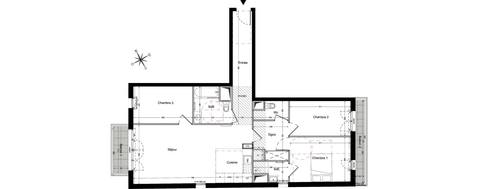 Appartement T4 de 90,76 m2 &agrave; Bois-Colombes L&eacute;pine - binet