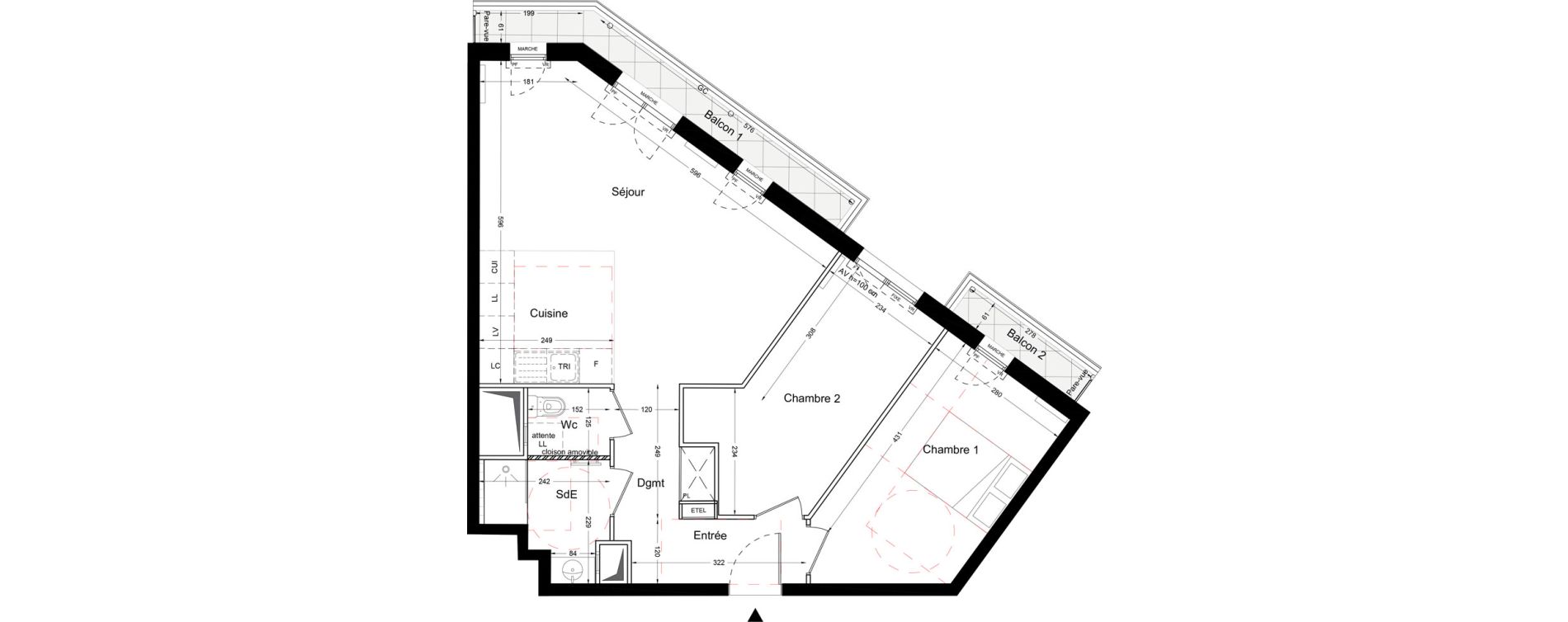 Appartement T3 de 67,13 m2 &agrave; Bois-Colombes L&eacute;pine - binet
