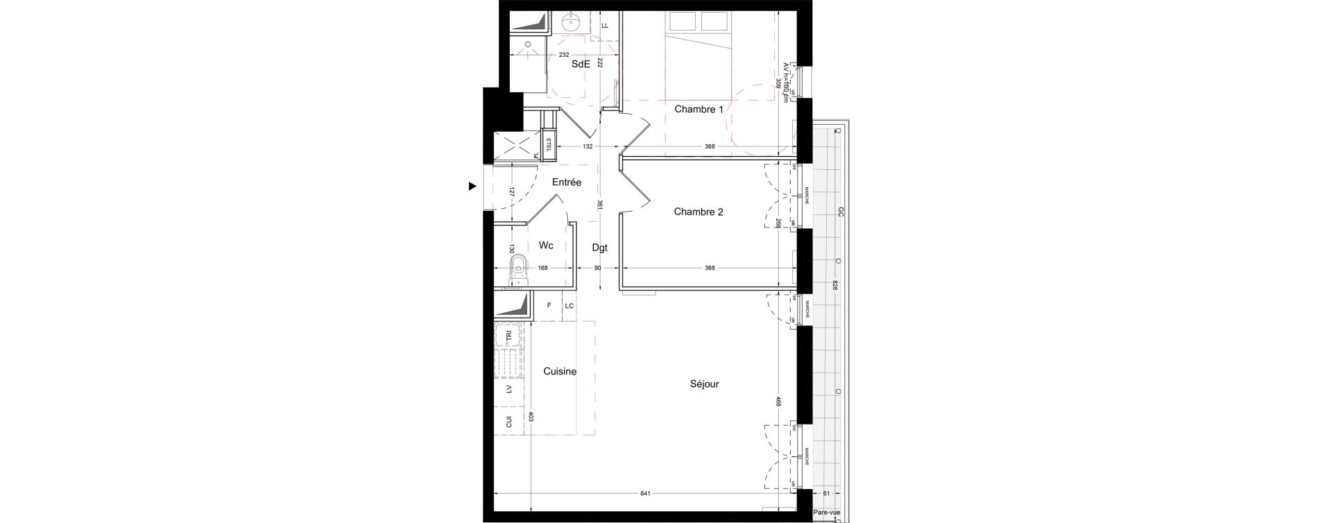Appartement T3 de 63,81 m2 &agrave; Bois-Colombes L&eacute;pine - binet