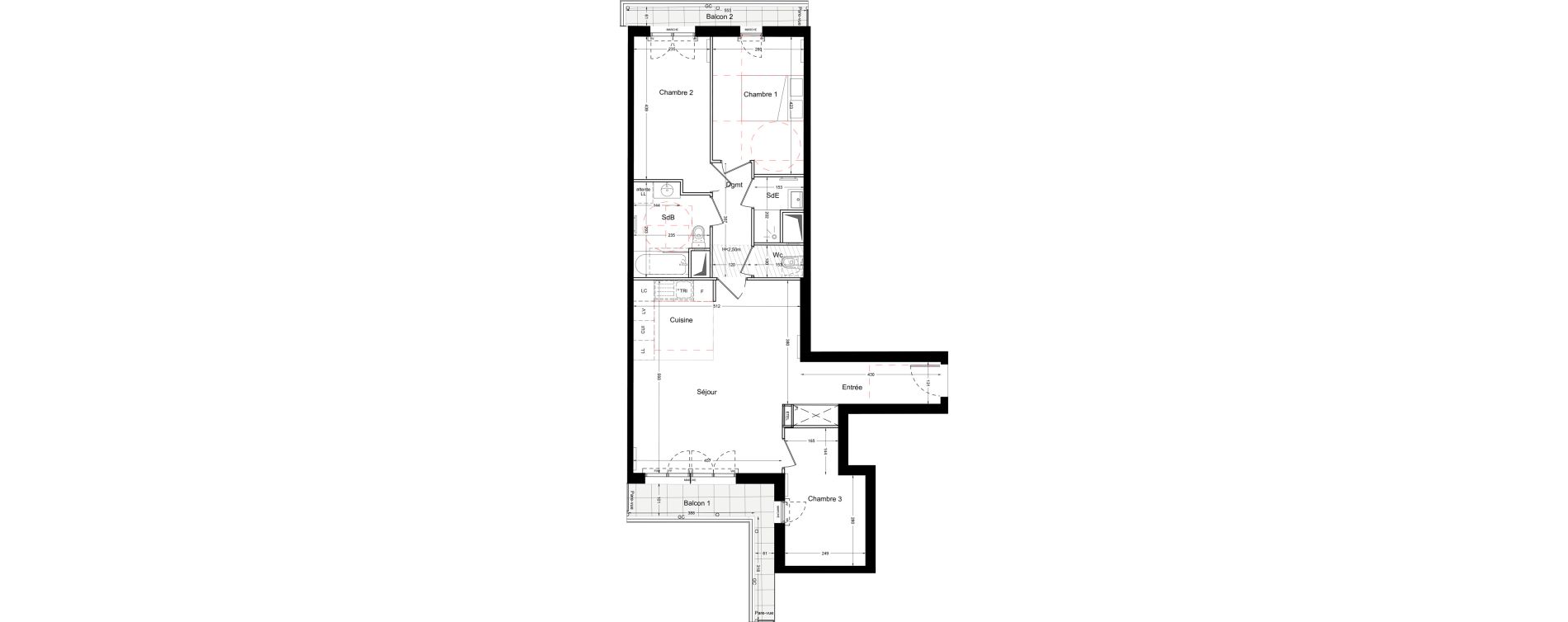 Appartement T4 de 81,05 m2 &agrave; Bois-Colombes L&eacute;pine - binet