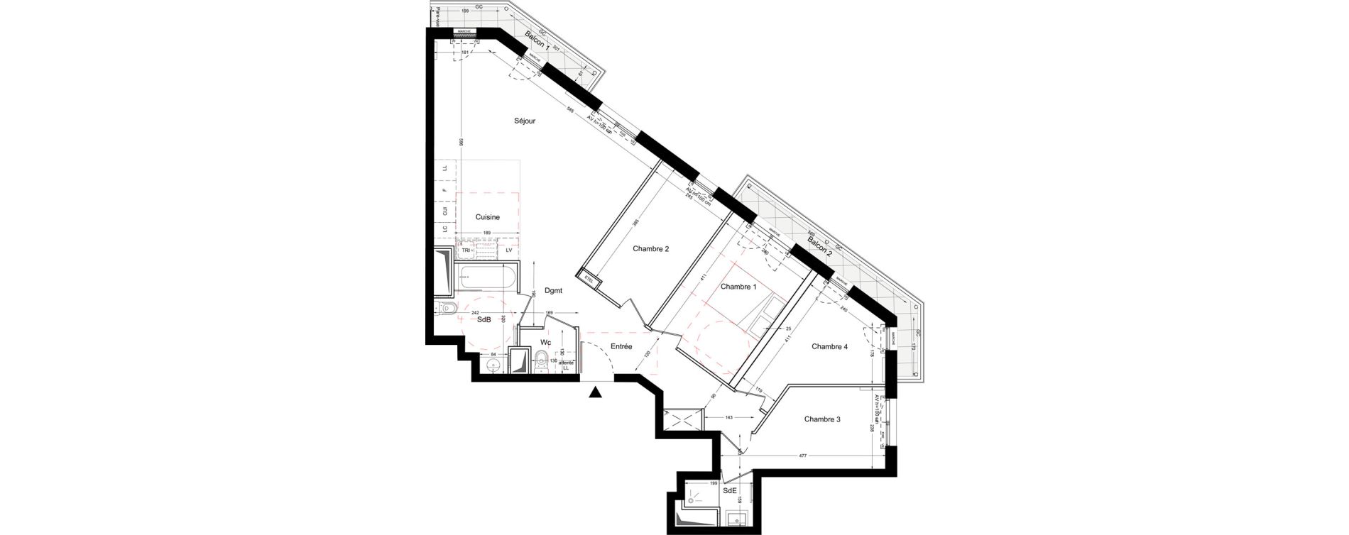 Appartement T5 de 92,48 m2 &agrave; Bois-Colombes L&eacute;pine - binet