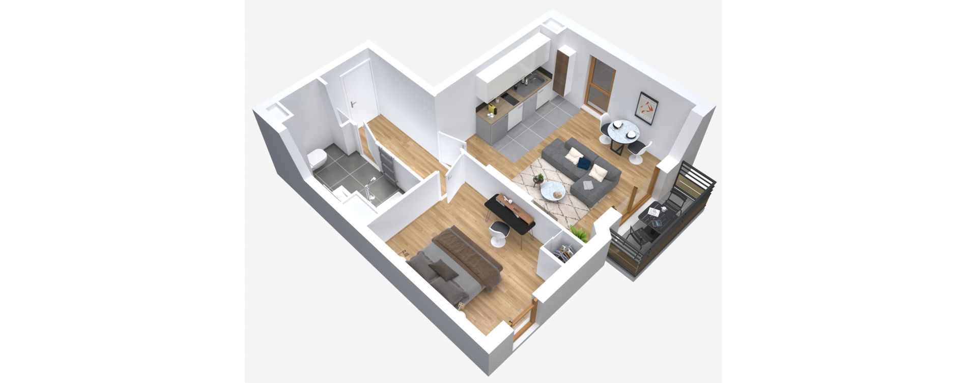 Appartement T2 de 41,90 m2 &agrave; Bois-Colombes L&eacute;pine - binet
