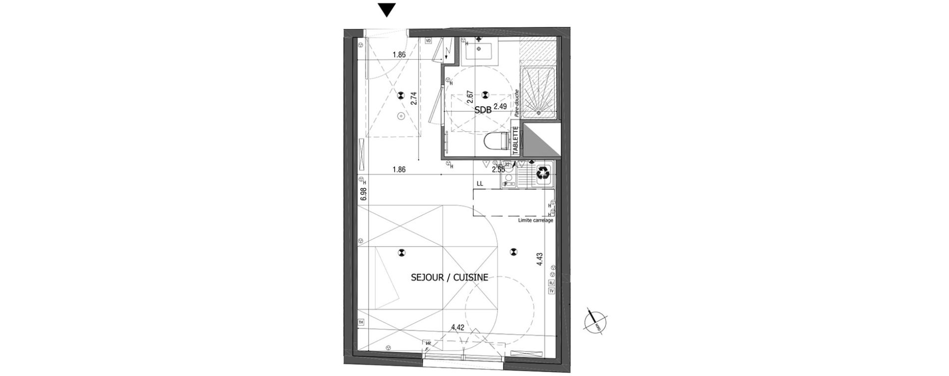 Appartement T1 de 29,90 m2 &agrave; Bois-Colombes Centre