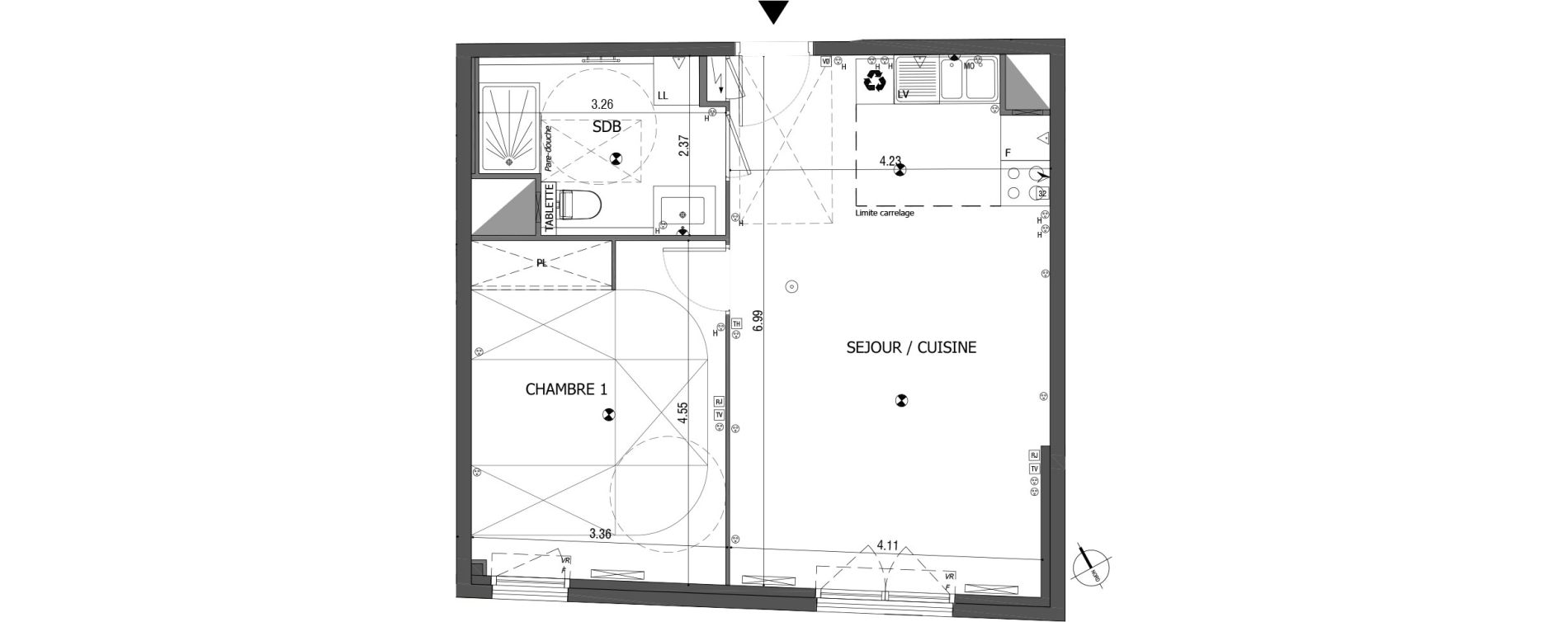 Appartement T2 de 50,87 m2 &agrave; Bois-Colombes Centre