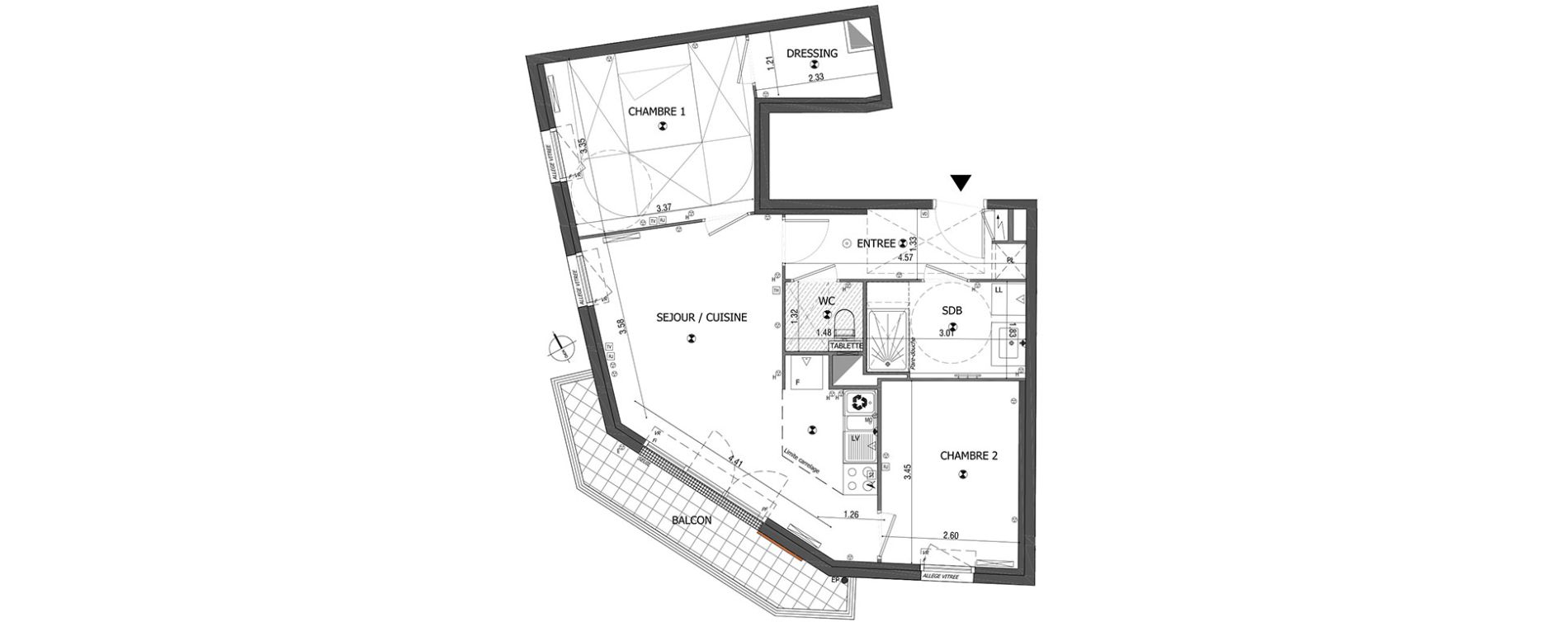 Appartement T3 de 59,36 m2 &agrave; Bois-Colombes Centre